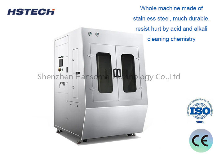 Machine de nettoyage de pochoirs SMT de haute précision avec système de filtre à 3 niveaux et bouton d'arrêt d'urgence