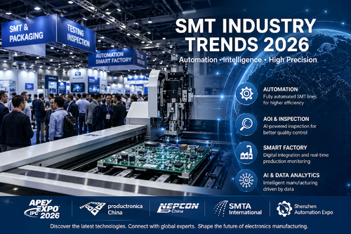 Derniers blogs de l'entreprise sur Tendances mondiales du salon SMT 2026 : Ce à quoi les fabricants d'électronique devraient prêter attention