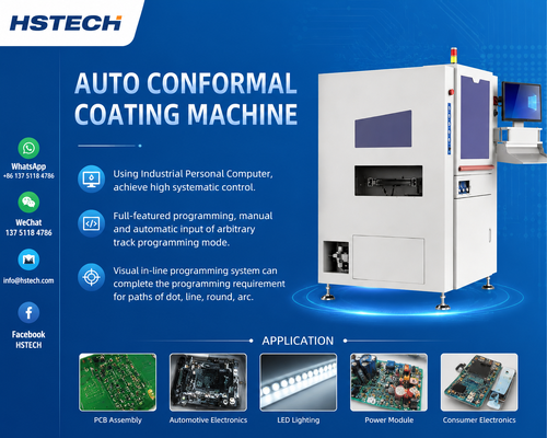 Derniers blogs de l'entreprise sur Hansome Technology dévoile la machine automatique de revêtement conformiste sélectif HS-H2 pour la fabrication de PCB haute densité