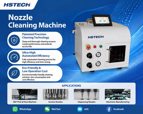 Derniers blogs de l'entreprise sur HSTECH HS-824 Nettoyeur Automatique de Buses : Équipement de Maintenance SMT Écologique, Efficace et Sans Dommages