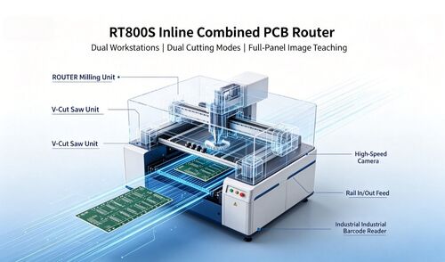 Derniers blogs de l'entreprise sur Nouveauté: RT800S Machine de dépannage de routeur PCB combiné en ligne