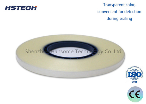 Un bon prix. Ruban adhésif à contreplaqué pour composants SMD: matériau PET transparent étanche à chaud, pression d'étanchéité de 0,2 MPa, largeur 9,3 mm en ligne