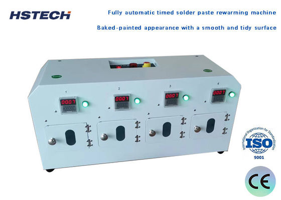 Un bon prix. Machine de réchauffement de pâte de soudure entièrement automatique à chronométrer Plaque d'acier Peinture pulvérisée avec 4 réservoirs en ligne