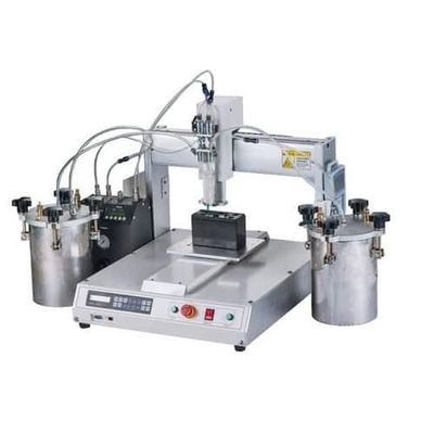 Un bon prix. Machine de distribution de colle à écran de texte PLC avec 4 stations rotatives et une précision de répétition de ± 0,02 mm pour la distribution de colle à ampoules LED en ligne