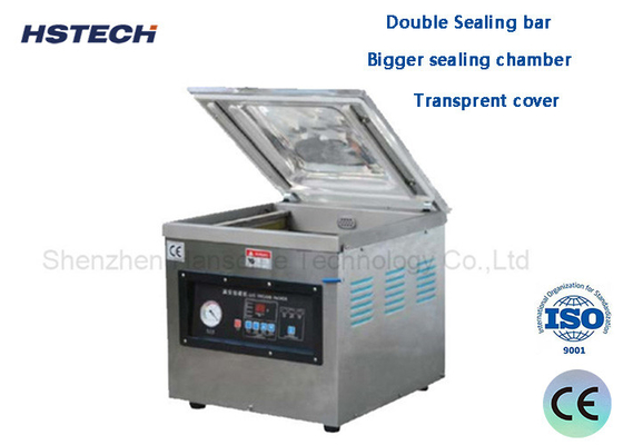 Un bon prix. Barre d'étanchéité double Chambre d'étanchéité plus grande Couverture transparente Machine d'étanchéité sous vide industrielle en ligne