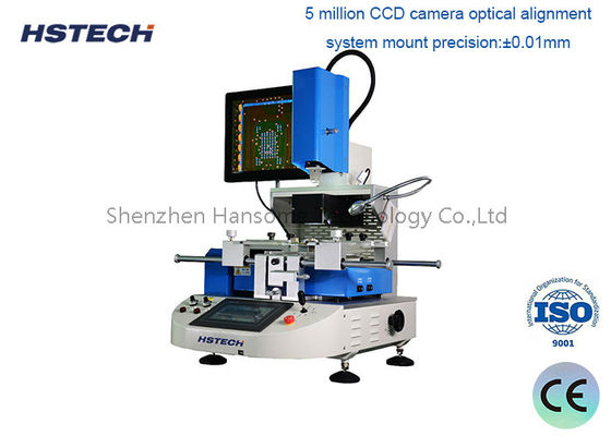 Un bon prix. Station de reprise BGA manuelle et automatique avec une précision de montage de ±0,01 mm, contrôle par écran tactile MCGS et une puissance totale de 2600W en ligne