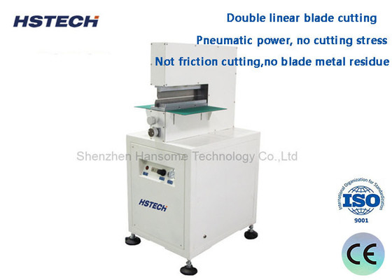 Un bon prix. Équipement de dépannage de PCB à puissance pneumatique V Cut PCB Depanelizer avec double coupe de lame linéaire en ligne