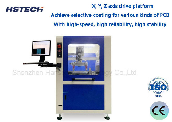 Un bon prix. Plateforme d'entraînement des axes X, Y et Z, haute vitesse, haute fiabilité, haute stabilité, machine de revêtement sélective à trois axes en ligne