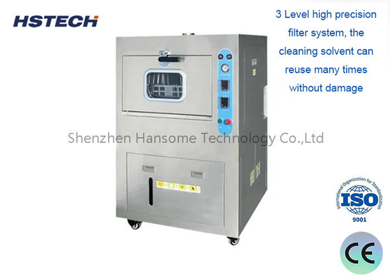Un bon prix. Machine de nettoyage de pochoirs SMT de 60L avec système de filtre à 3 niveaux et pression de 0 à 7 kg en ligne
