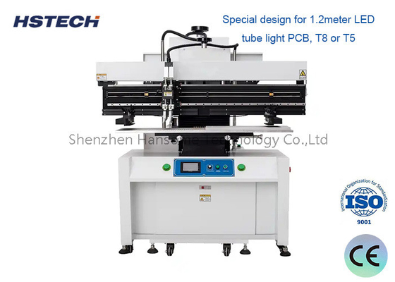Un bon prix. Machine à pâte de soudure semi-automatique avec une haute précision d'impression pour PCB de tubes LED de 1,2 M en ligne